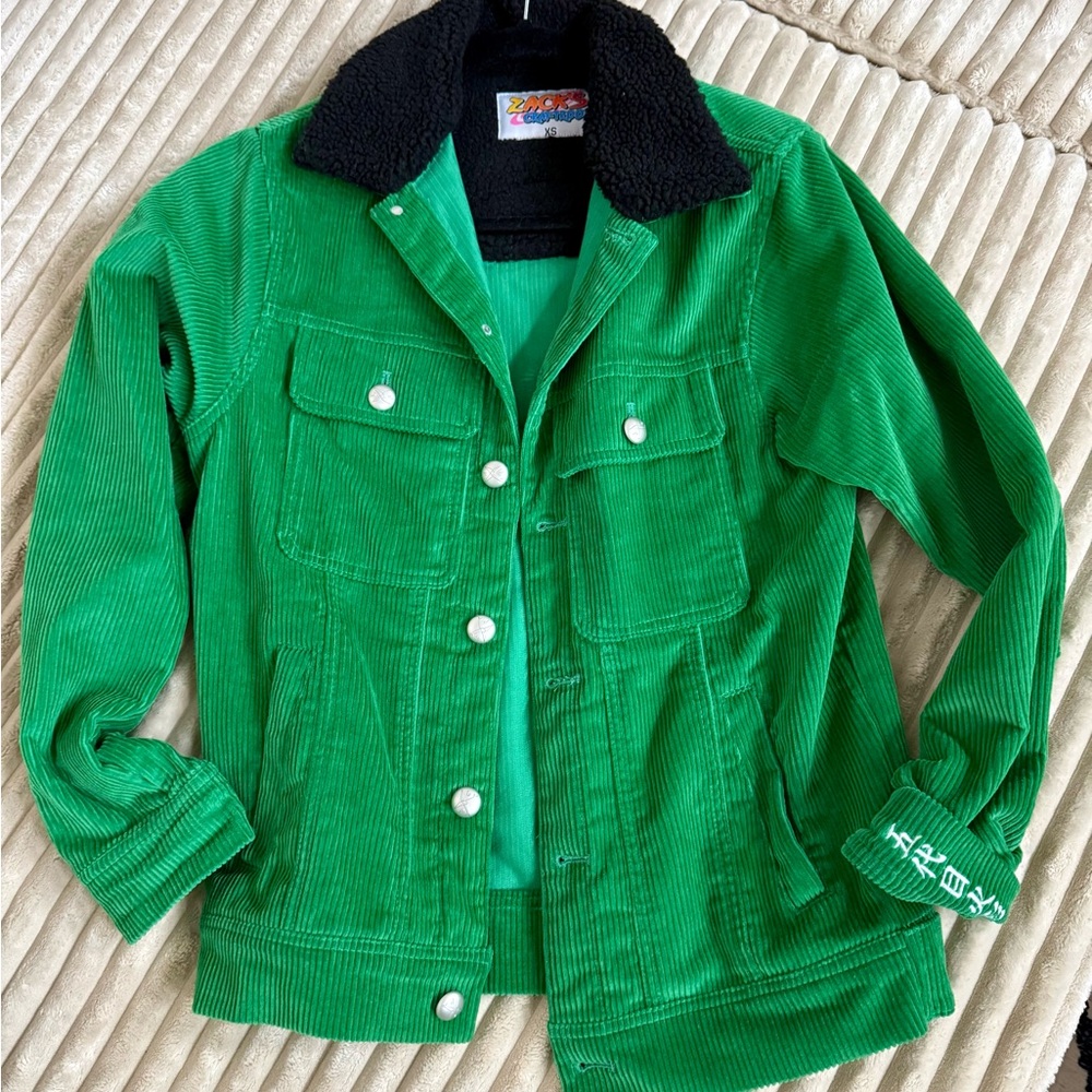 Green Corduroy bomber Jacket